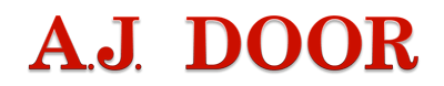 Text displaying "A.J. DOOR" in red.